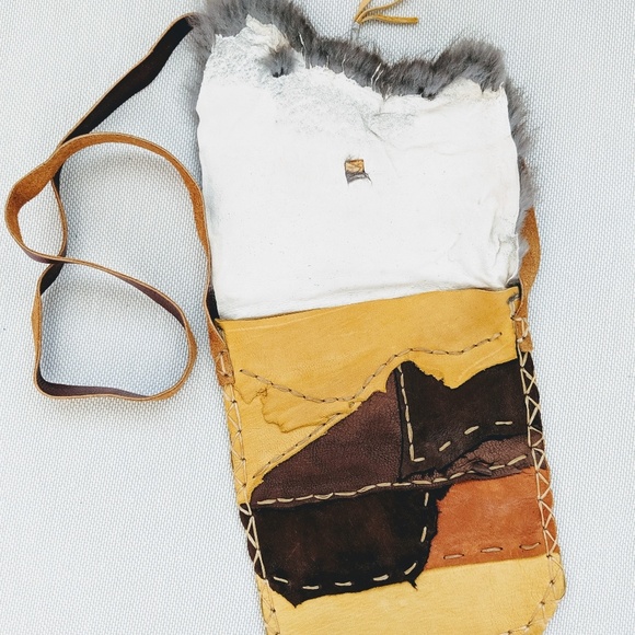 Handmade soft leather boho hippie handbag - Picture 5 of 6